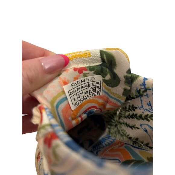 FARM Rio Sneakers Womens 8 Copacabana Flatform Platform Canvas Tropical NWT - Picture 11 of 14